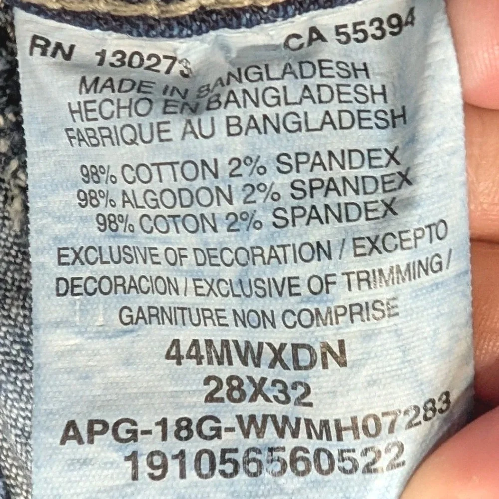 Wrangler 20X No. 44 Slim Straight Jeans Mens 28x32 Dark Wash - Picture 8 of 15